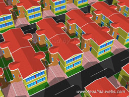 Quarter-Detached houses, 5 meters wide and 10 meters long